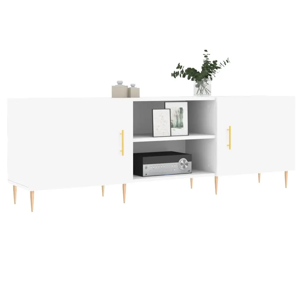 White TV Cabinet Storage Unit in Engineered Wood