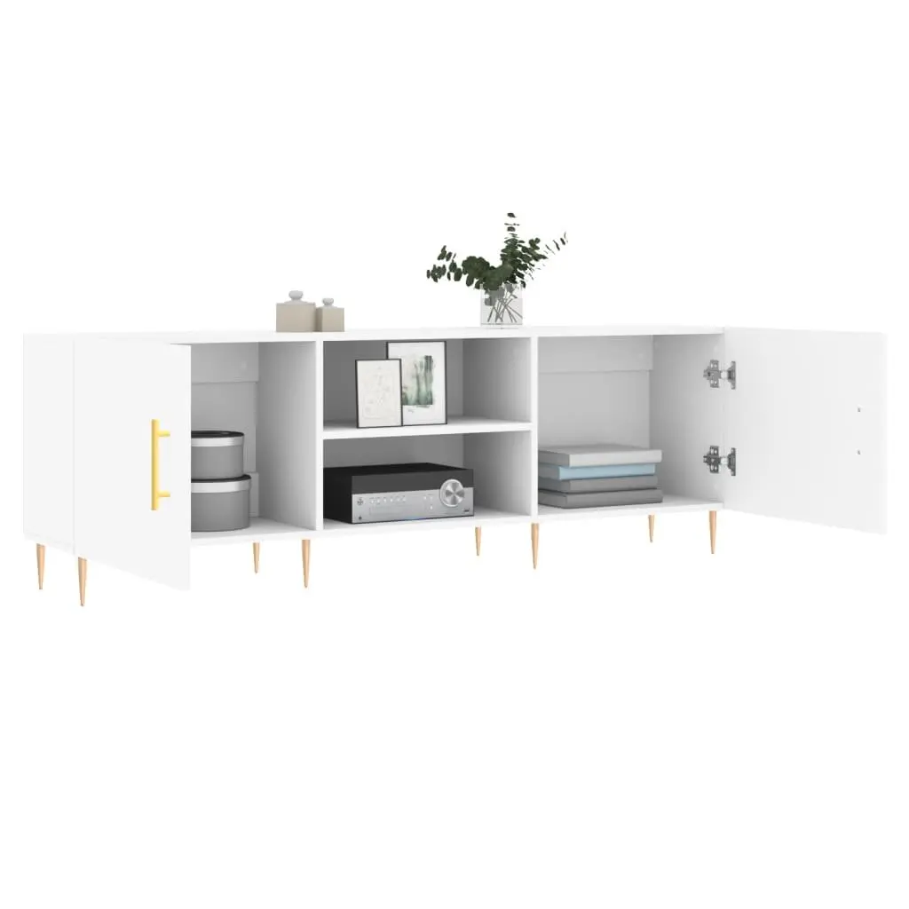 White TV Cabinet Storage Unit in Engineered Wood