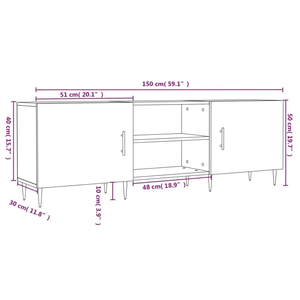 Sonoma Oak Brown Engineered Wood TV Cabinet