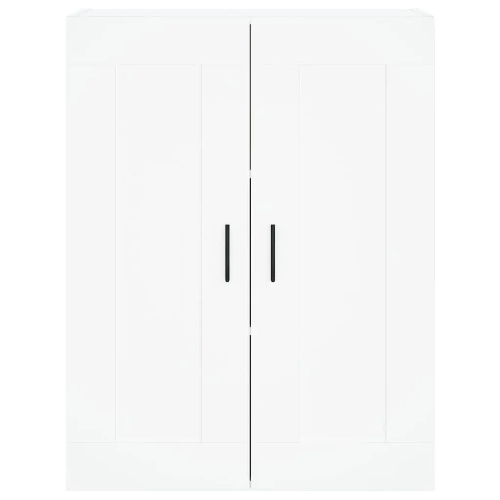 Wall Mounted Cabinet White Engineered Wood 3 Compartment 2 Door Storage Organiser