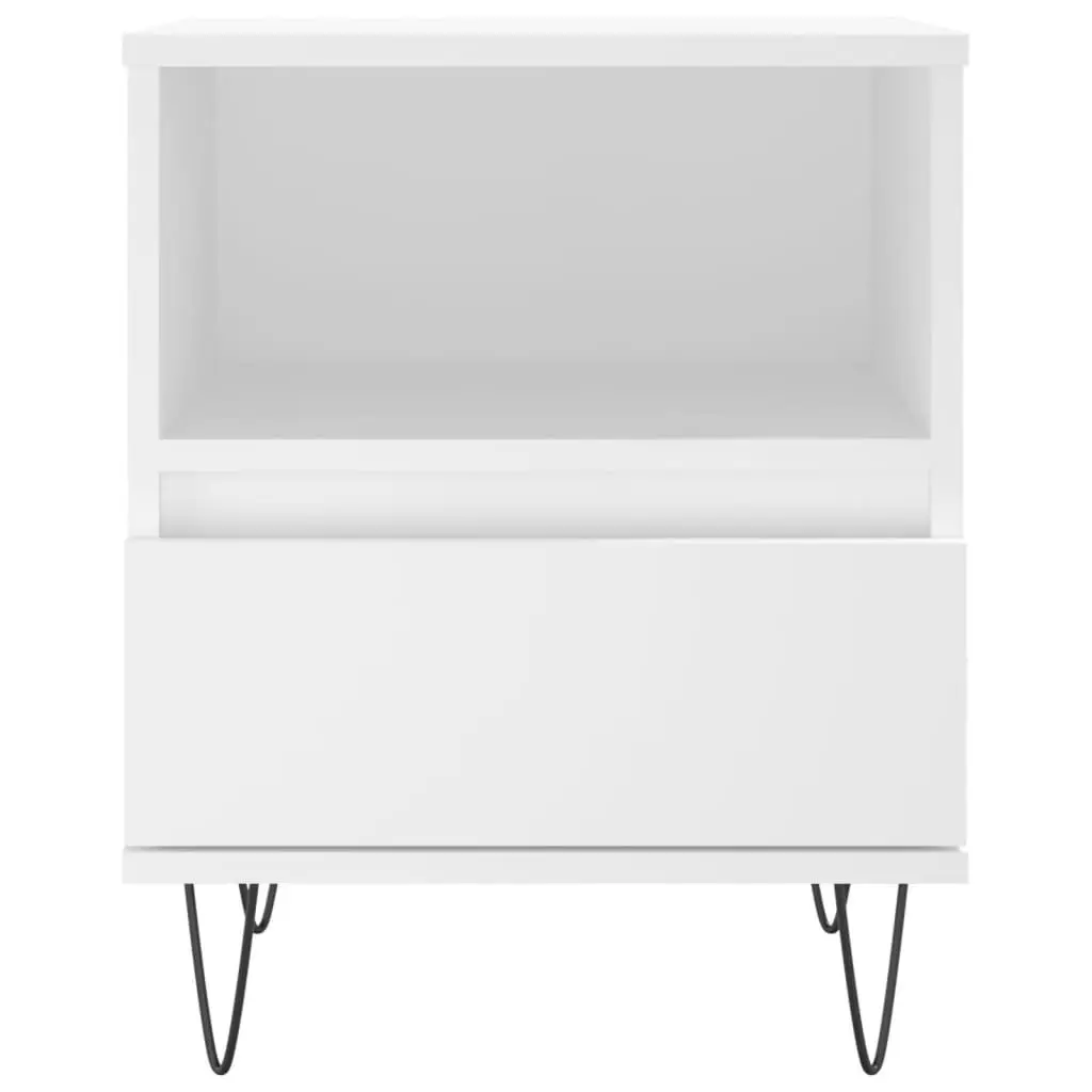 Bedside Cabinet White 40x35x50cm Engineered Wood Nightstand Drawer Storage Table