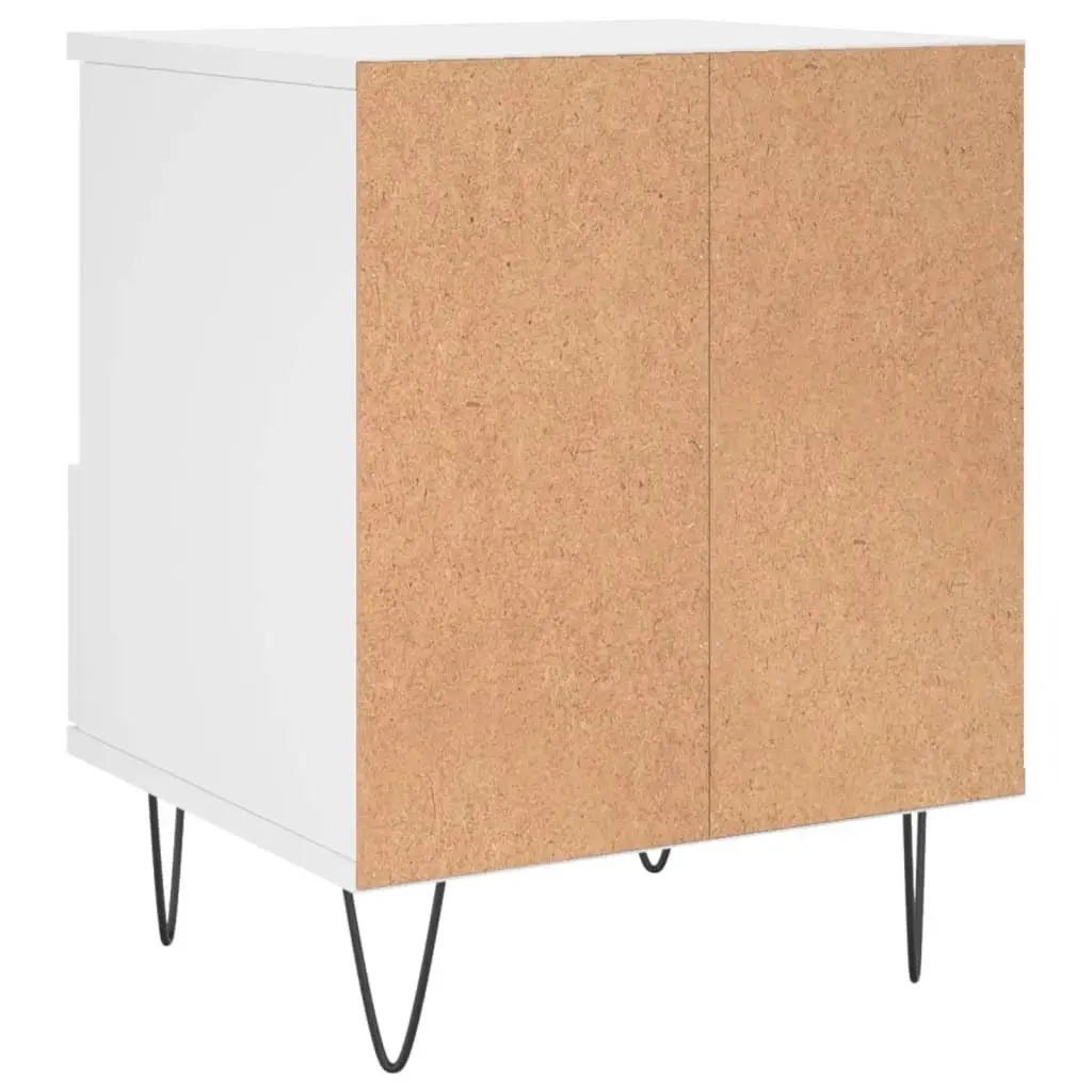 Bedside Cabinet White 40x35x50cm Engineered Wood Nightstand Drawer Storage Table