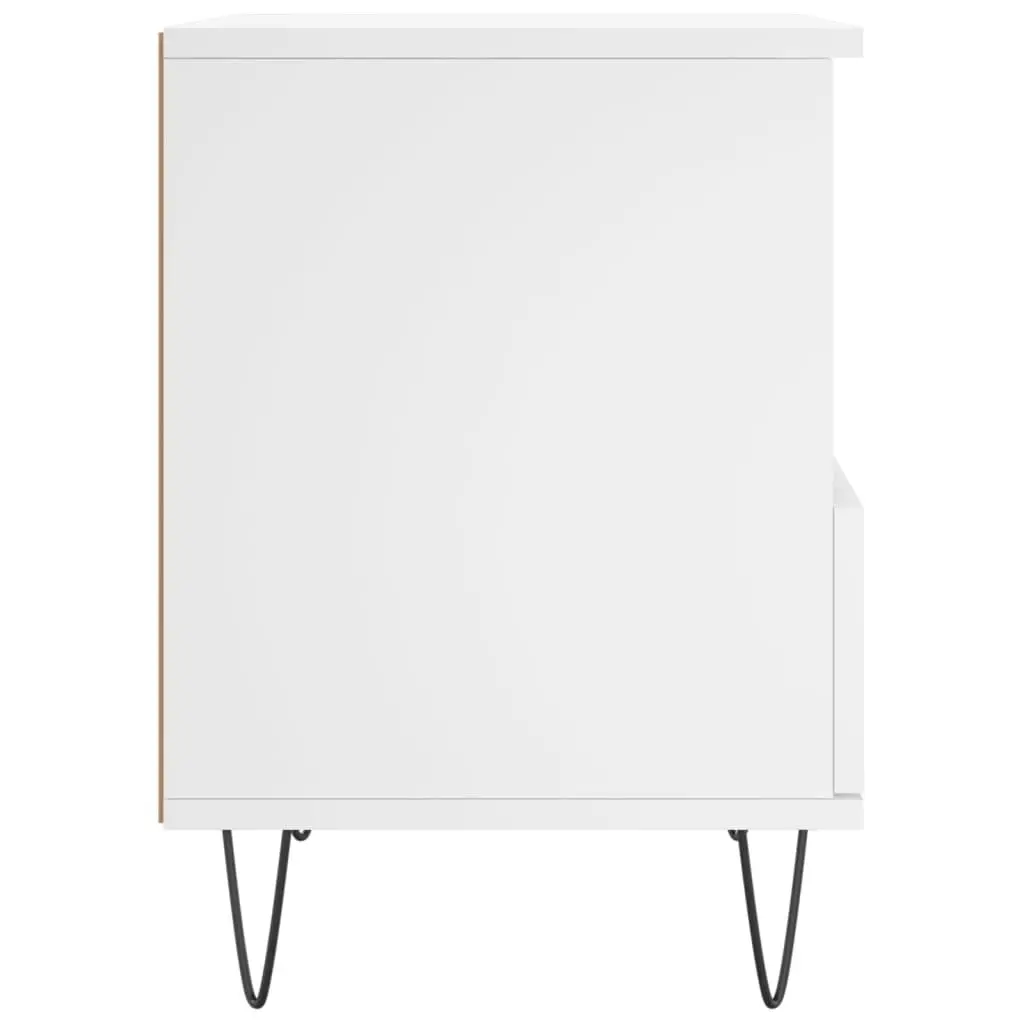 Bedside Cabinet White 40x35x50cm Engineered Wood Nightstand Drawer Storage Table