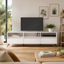 White Engineered Wood TV Cabinet 150x30x44.5 cm