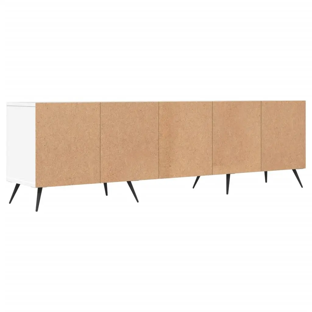 TV Cabinet White 150x30x44.5 cm Engineered Wood Storage Unit with 6 Compartments