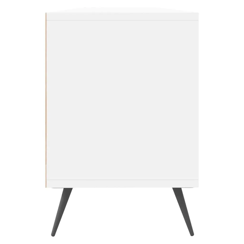 TV Cabinet White 150x30x44.5 cm Engineered Wood Storage Unit with 6 Compartments