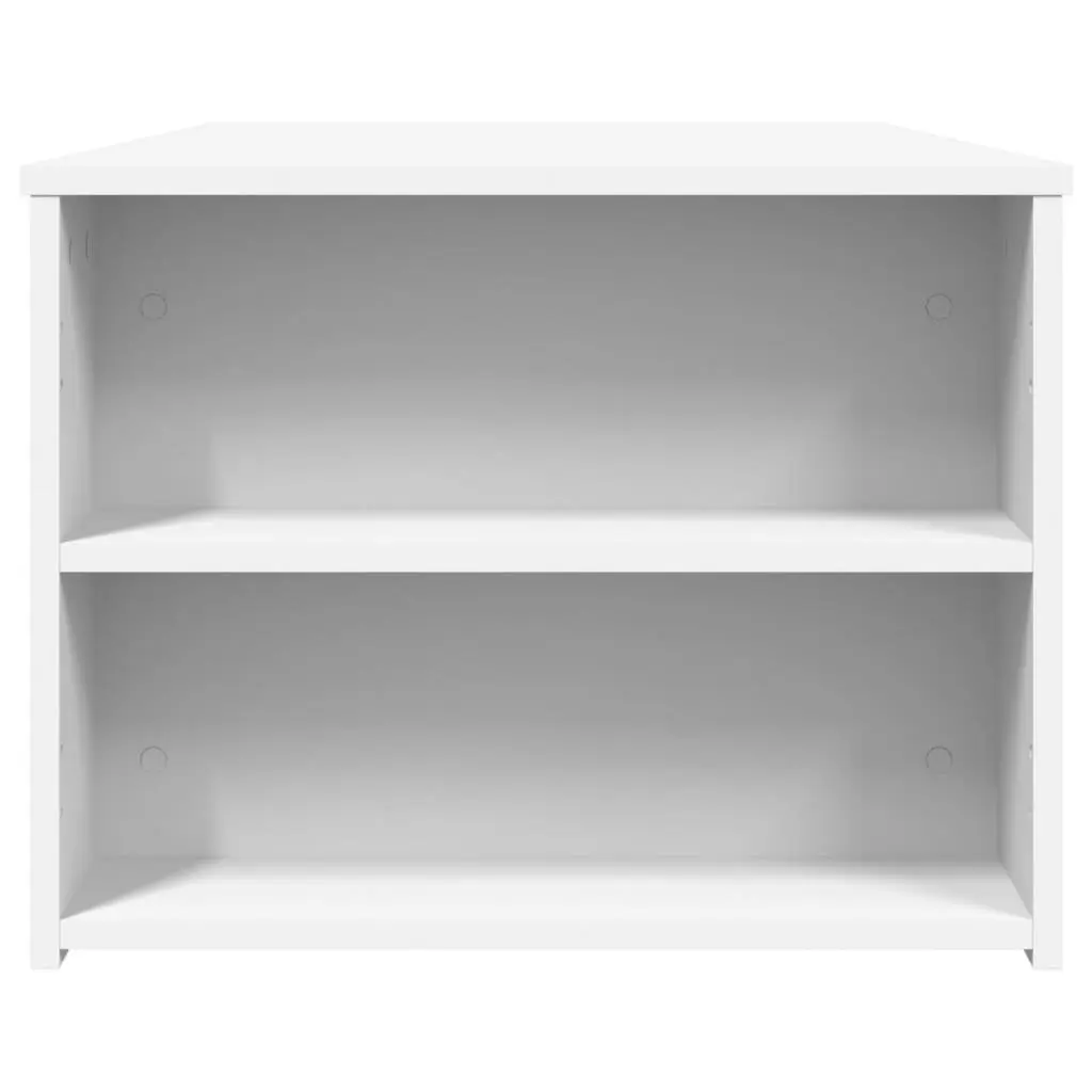 White Coffee Table with Storage Compartment Living Room Accent Furniture