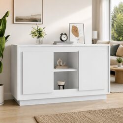 White Sideboard 102x35x60 cm with 6 Storage Compartments