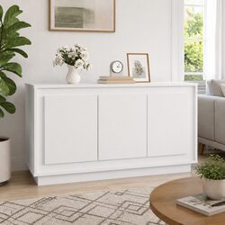 White Sideboard with 6 Compartments 102x35x55 cm