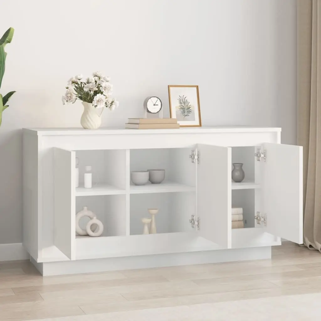 White Sideboard with 6 Compartments 102x35x55 cm