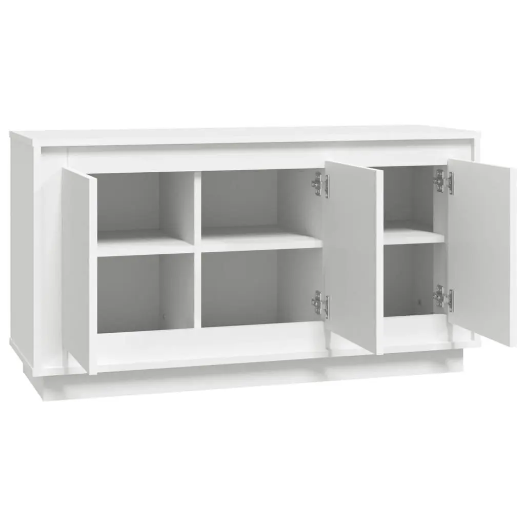 White Sideboard with 6 Compartments 102x35x55 cm