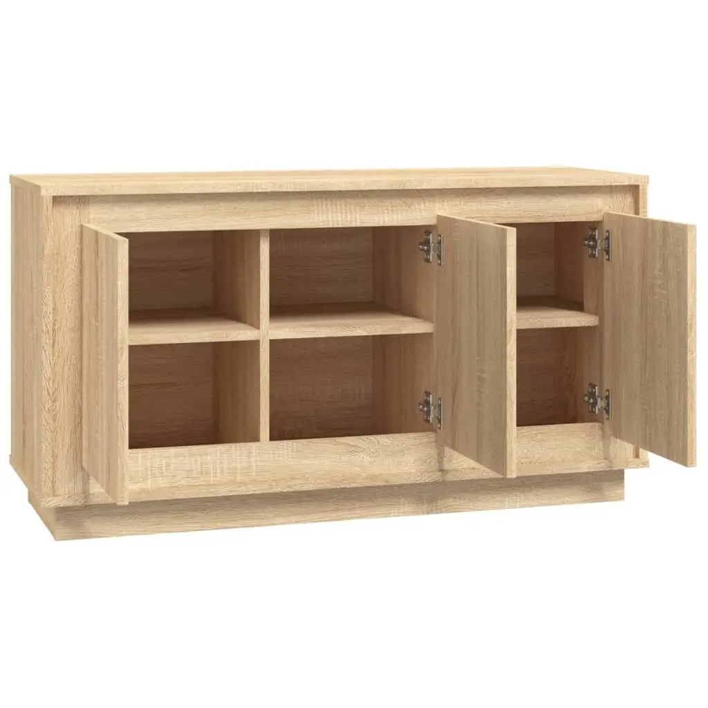 Sideboard Brown Engineered Wood Cabinet 102x35x55cm Storage Buffet Cupboard