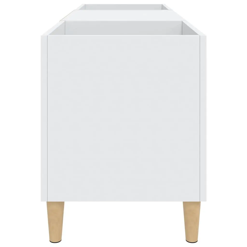 Record Storage Cabinet White 121x38x48cm Vinyl LP Display Engineered Wood