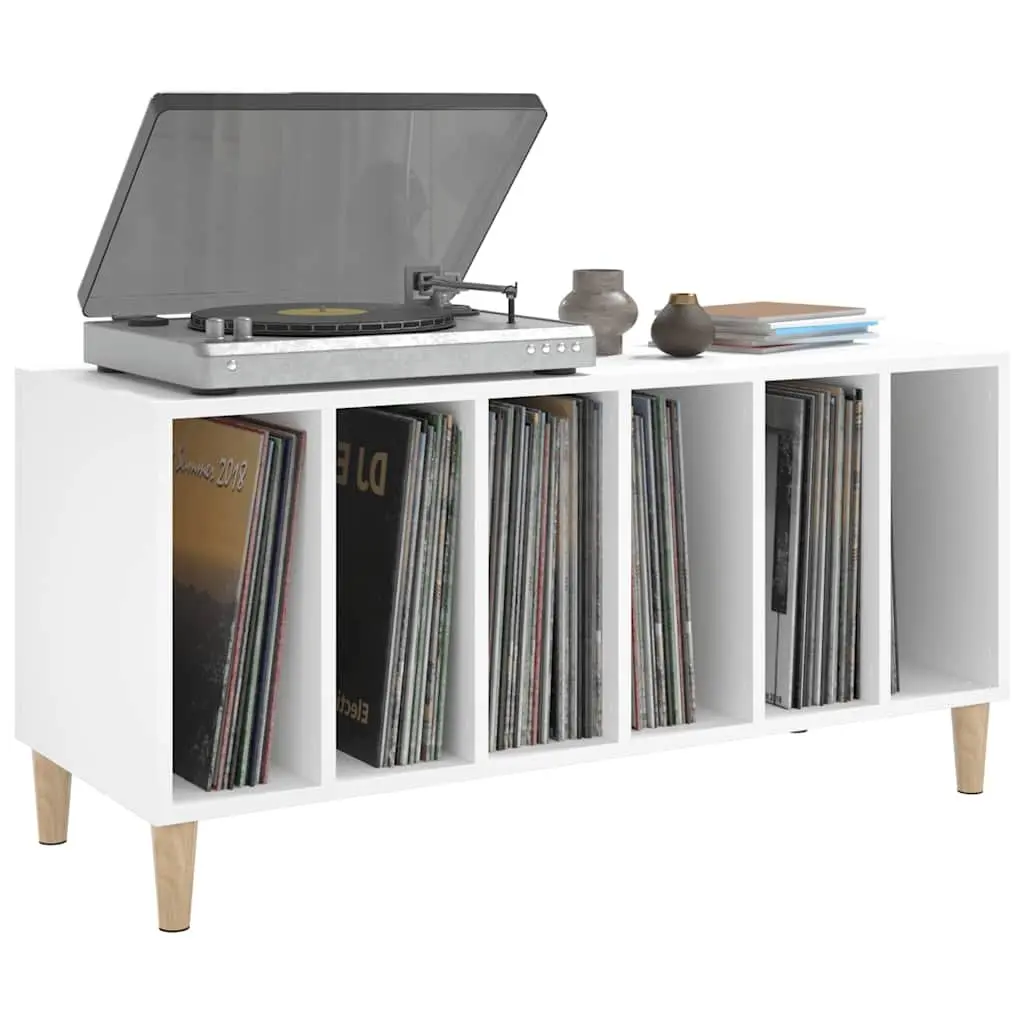 Record Storage Cabinet White Vinyl LP Display Music Collection Organizer