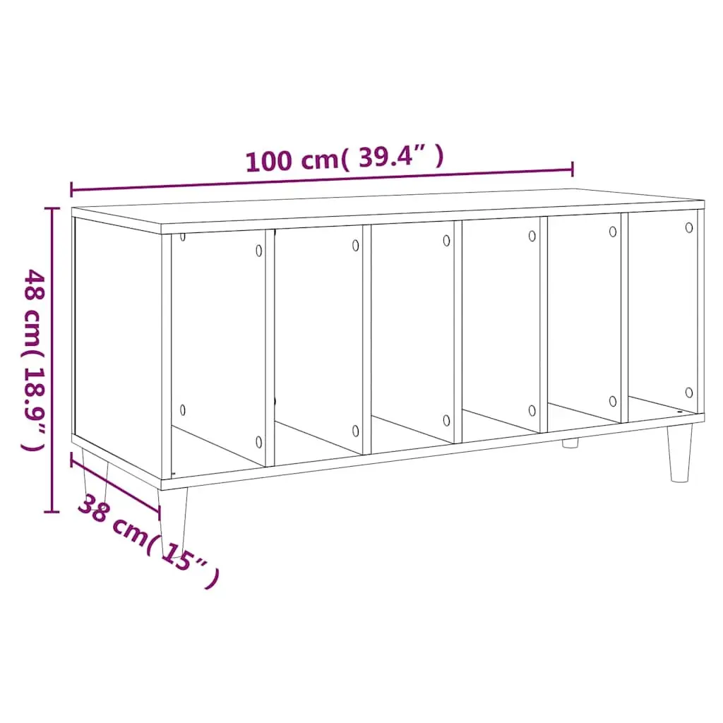 Record Storage Cabinet White Vinyl LP Display Music Collection Organizer
