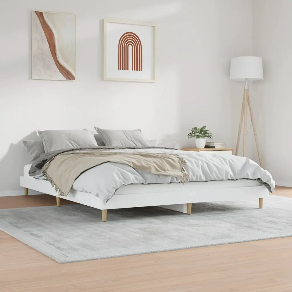 White King Bed Frame 183x203cm Engineered Wood