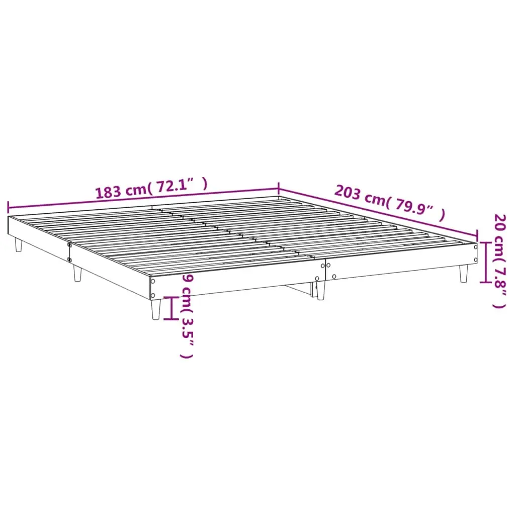 White King Bed Frame 183x203cm Engineered Wood