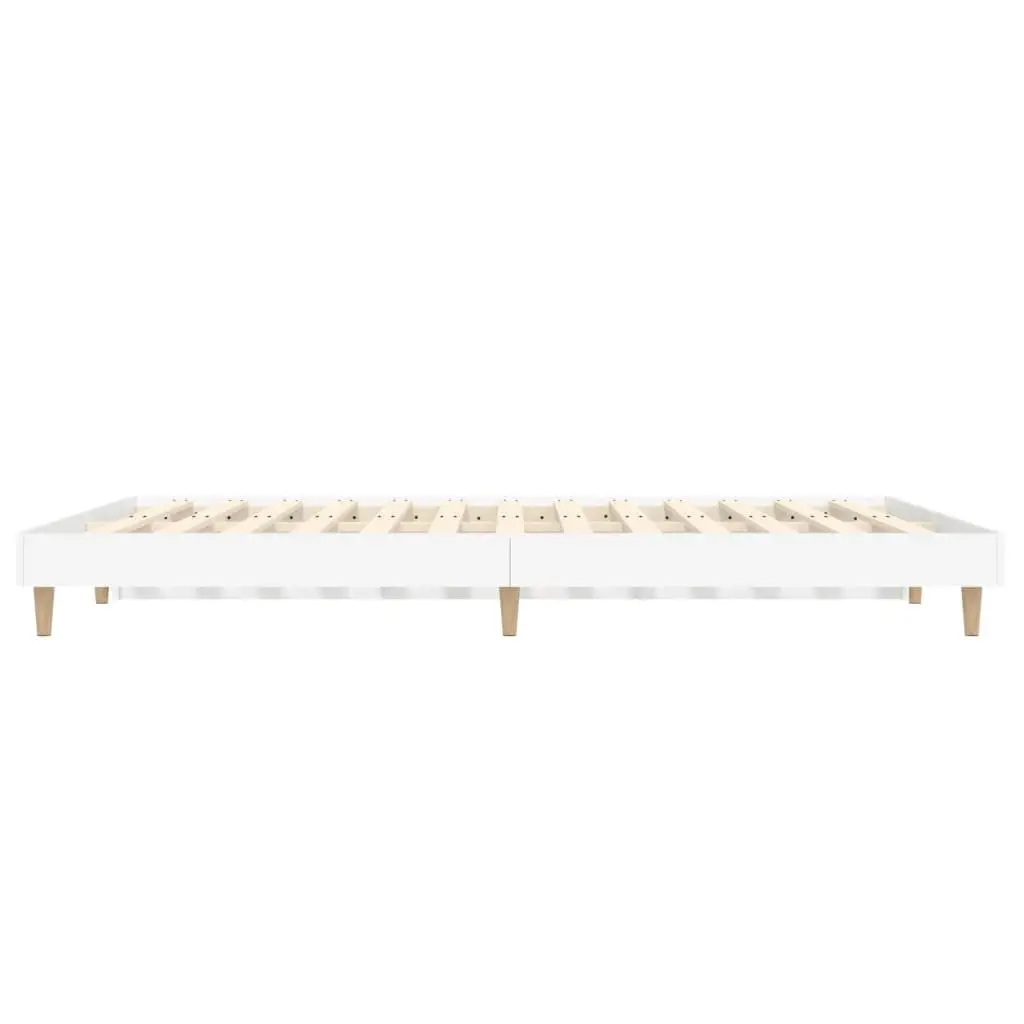 White Bed Frame 135x190 cm with Slatted Base