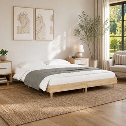 Sonoma Oak Bed Frame 135x190 cm for Cozy Bedrooms