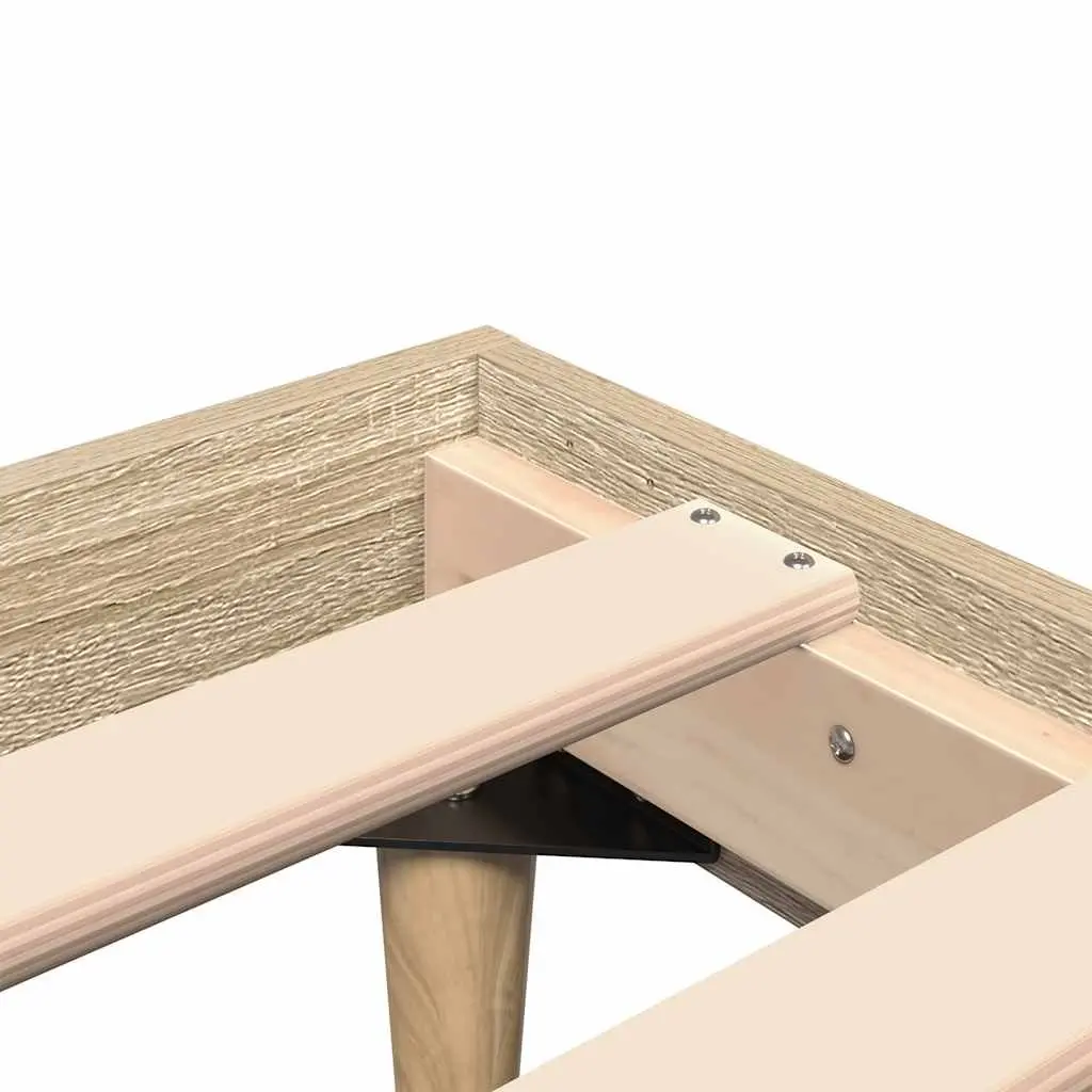 Bed Frame Sonoma Oak 135x190 cm Engineered Wood Bedroom Furniture Sleep Platform