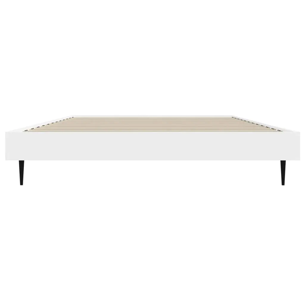 Bed Frame White 90x190 cm Engineered Wood Slatted Base