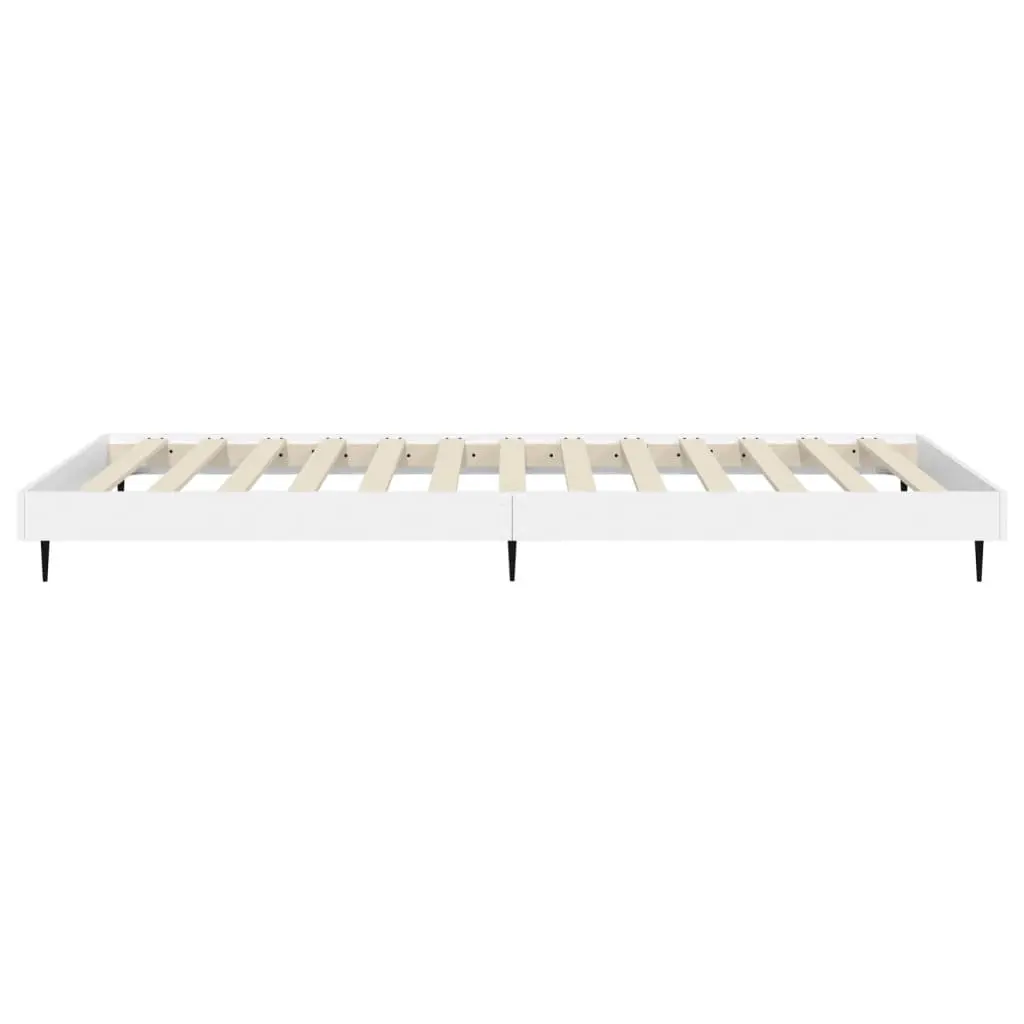 Bed Frame White 90x190 cm Engineered Wood Slatted Base