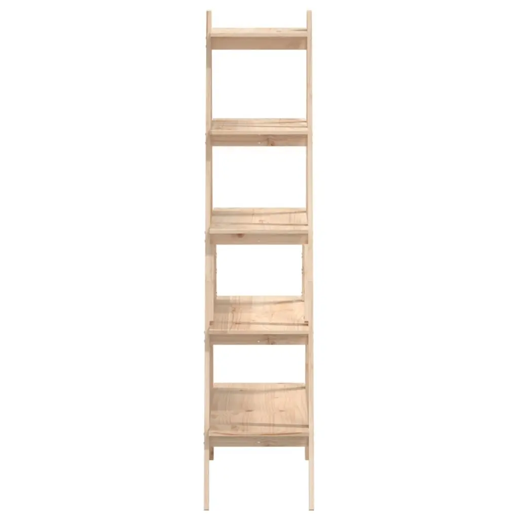 5-Tier A-Frame Wooden Shelf Brown Pine Storage Bookcases Display Stand