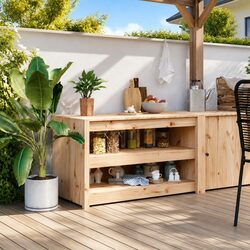 Wooden Outdoor Kitchen Cabinet for Cozy Garden Storage