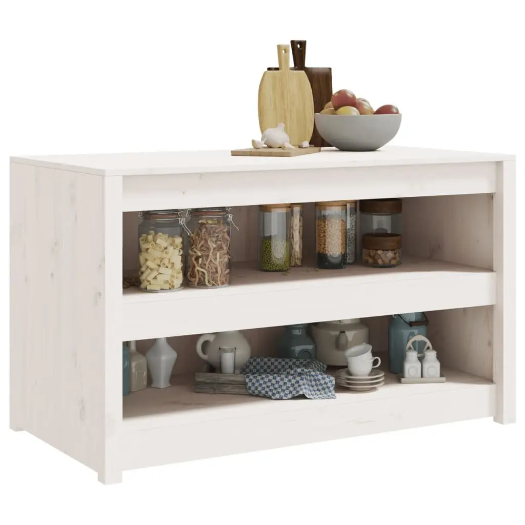 White Solid Pine Outdoor Kitchen Cabinet for Garden