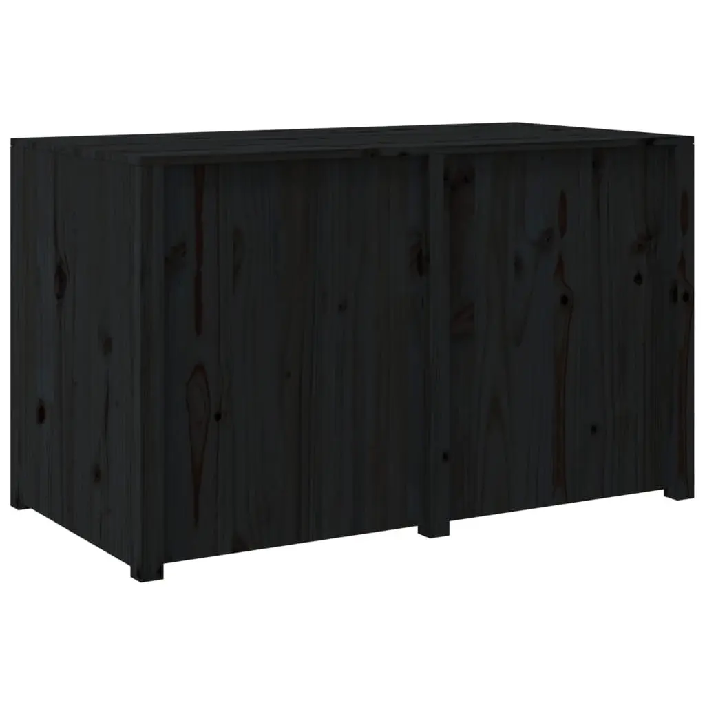 Outdoor Kitchen Cabinet Black Wooden Garden Storage Cupboard