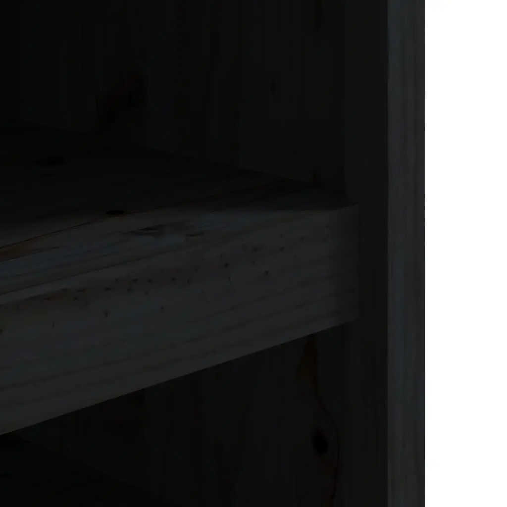 Outdoor Kitchen Cabinet Black Wooden Garden Storage Cupboard