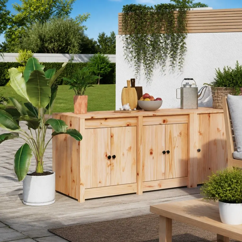 Solid Wood Pine Outdoor Kitchen Cabinet for Garden
