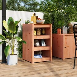 Brown Solid Wood Outdoor Kitchen Cabinet for Your Garden