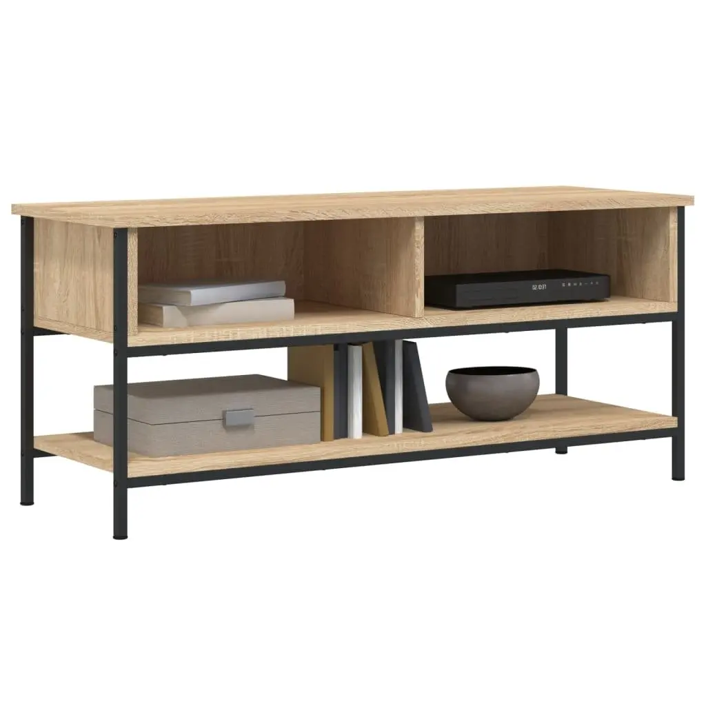 TV Cabinet Sonoma Oak Brown Engineered Wood Storage Unit with Shelves