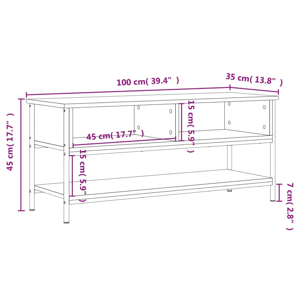 TV Cabinet Sonoma Oak Brown Engineered Wood Storage Unit with Shelves