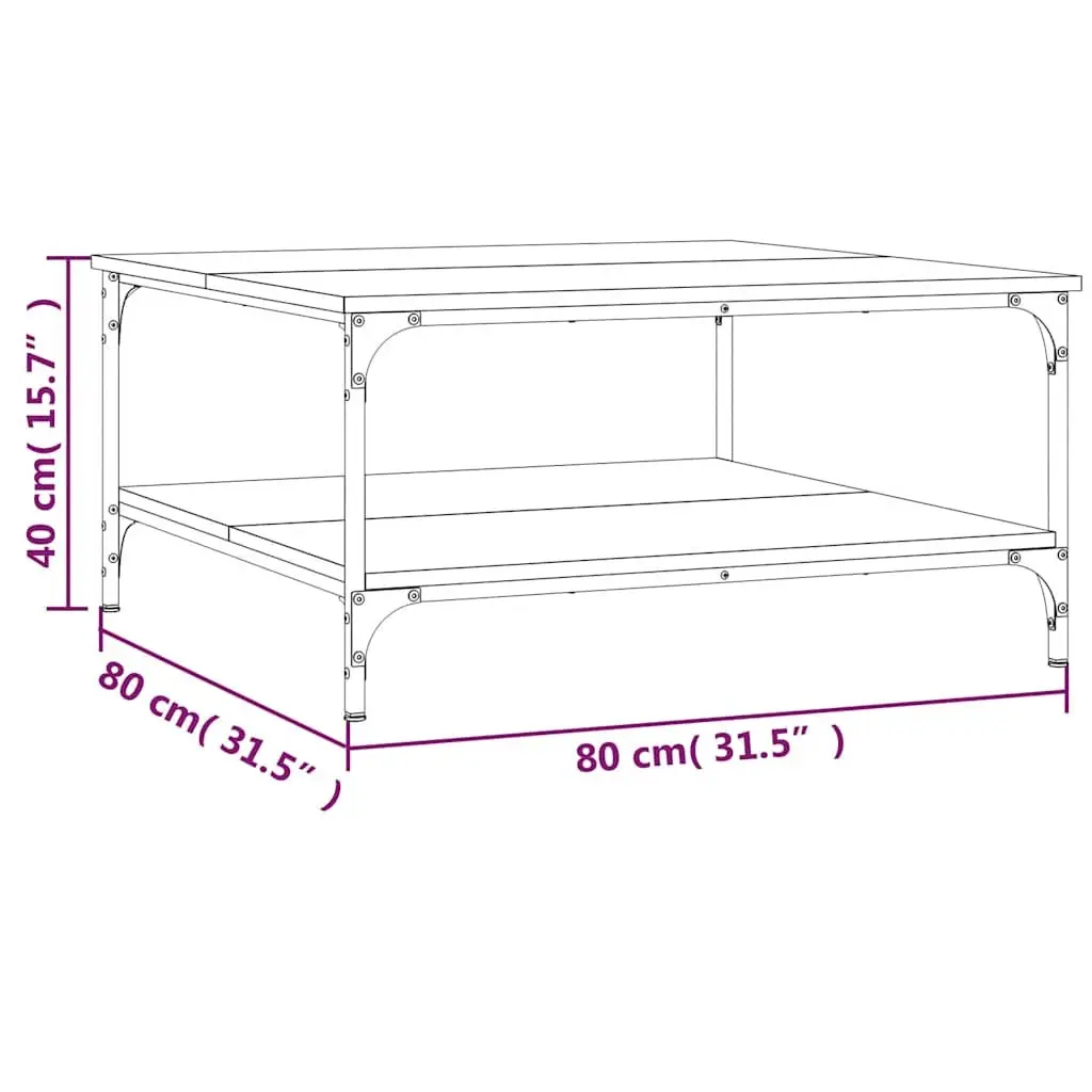 Brown Engineered Wood Coffee Table with Storage