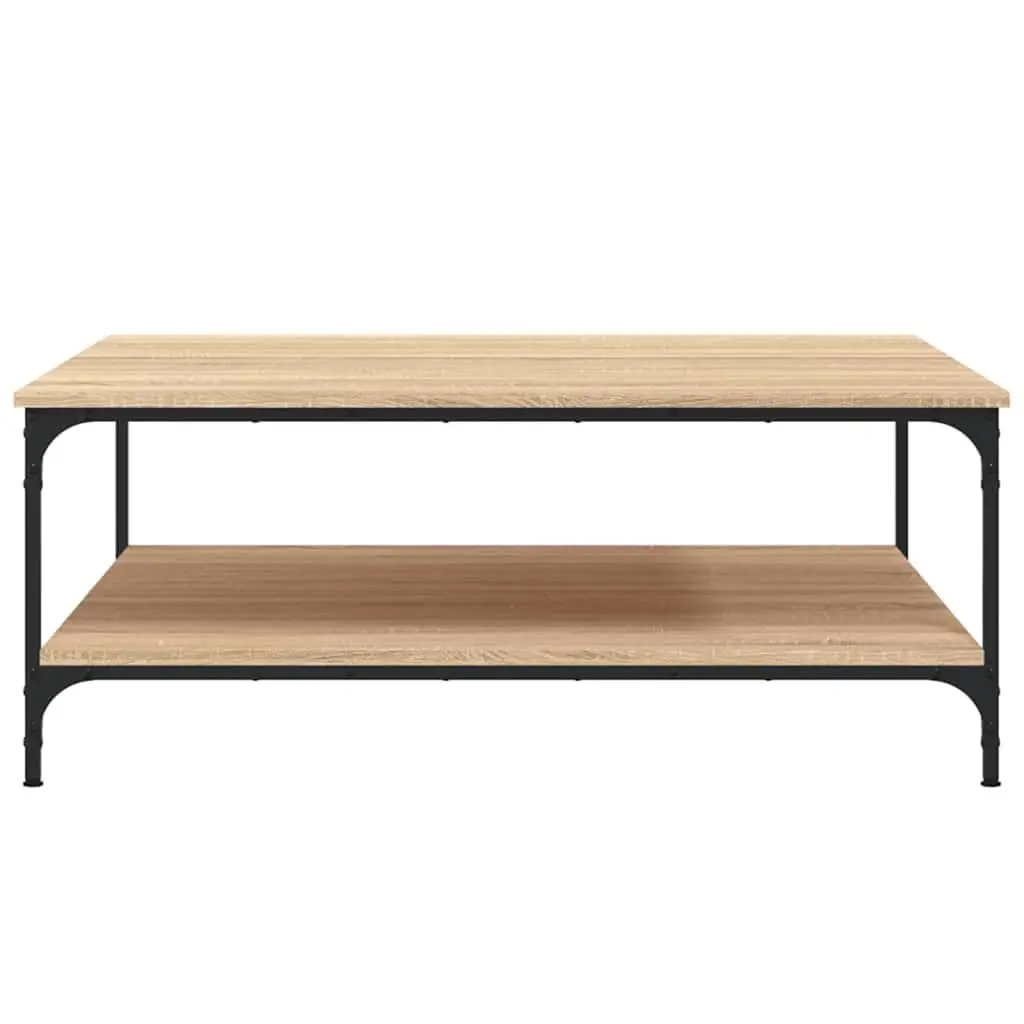 Brown Coffee Table with Storage Shelves