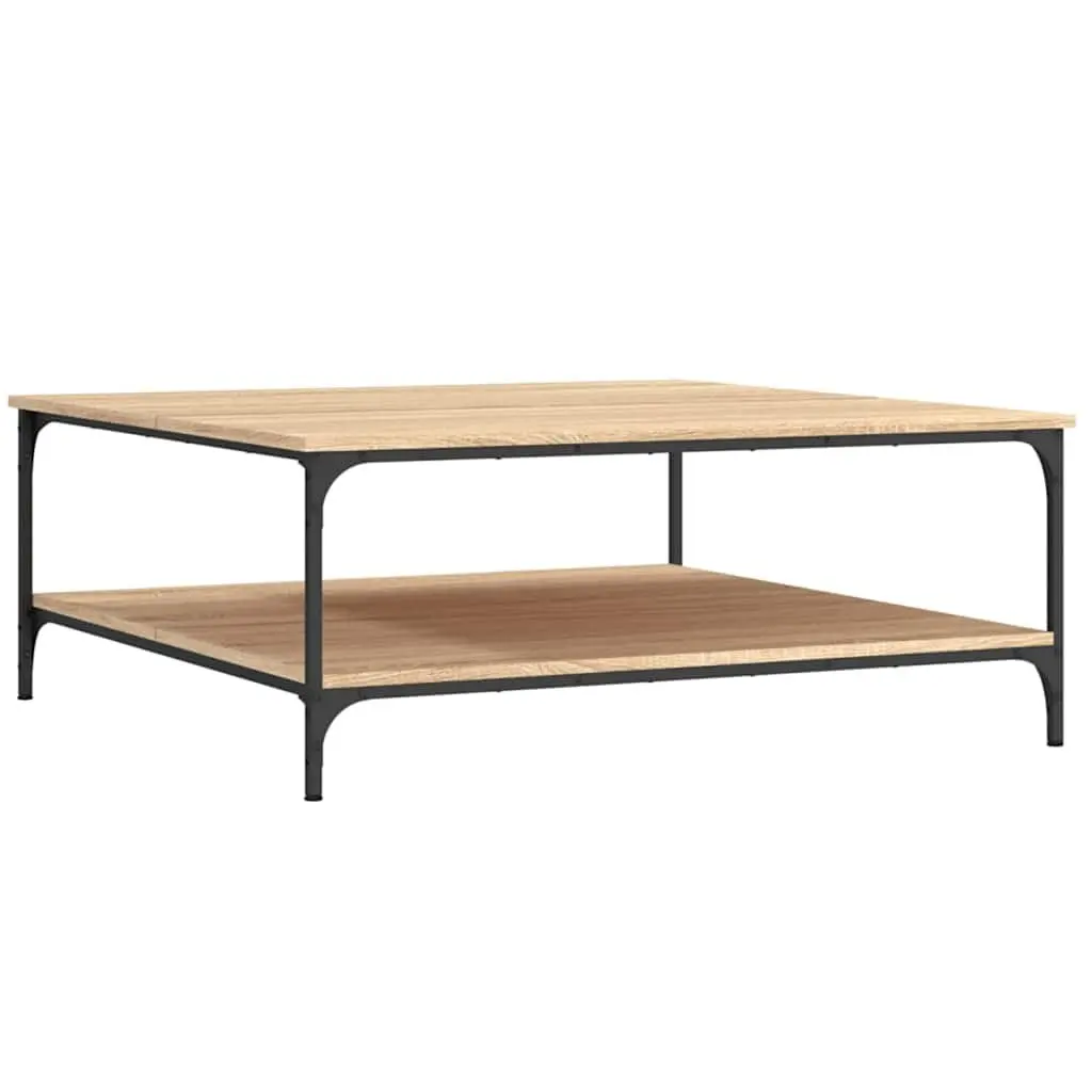 Brown Coffee Table with Storage Shelves
