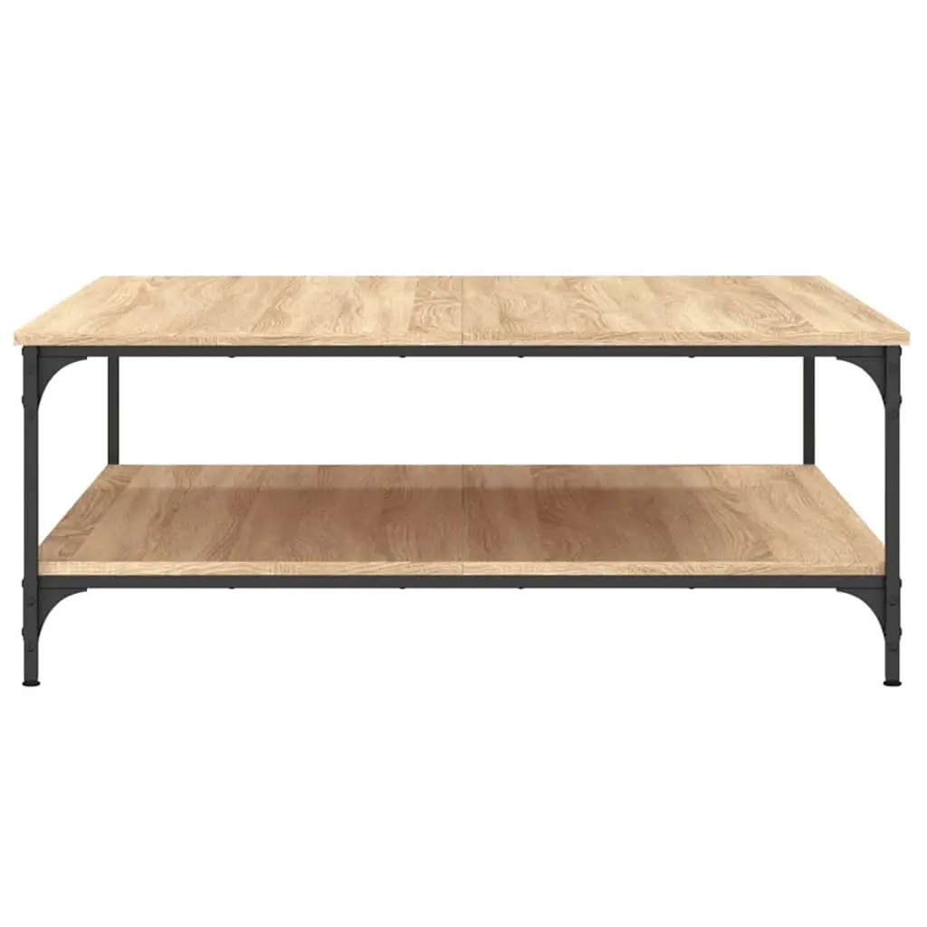 Brown Coffee Table with Storage Shelves
