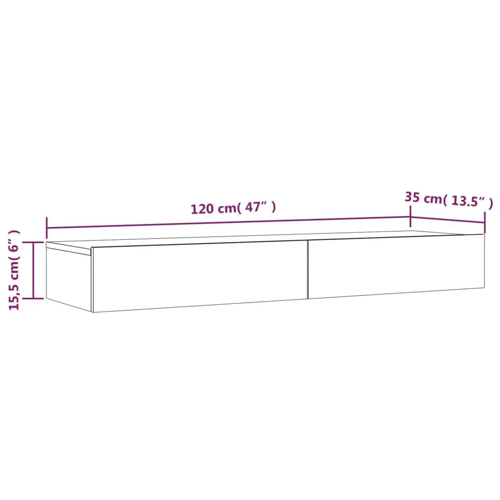 TV Cabinet Modern White 120x35x15.5cm Engineered Wood with RGB LED Lights