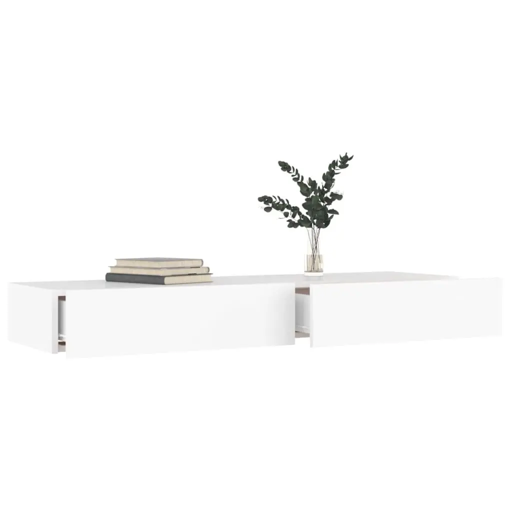 TV Cabinet Modern White 120x35x15.5cm Engineered Wood with RGB LED Lights