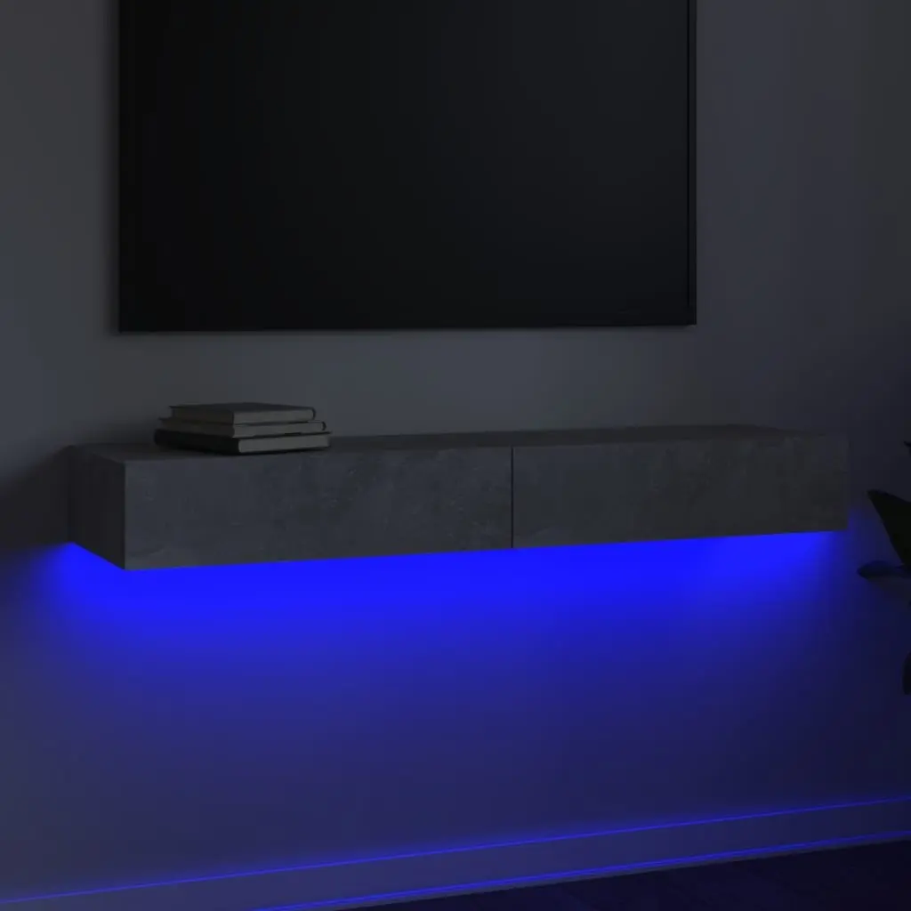 Grey TV Cabinet with Customisable RGB LED Lights