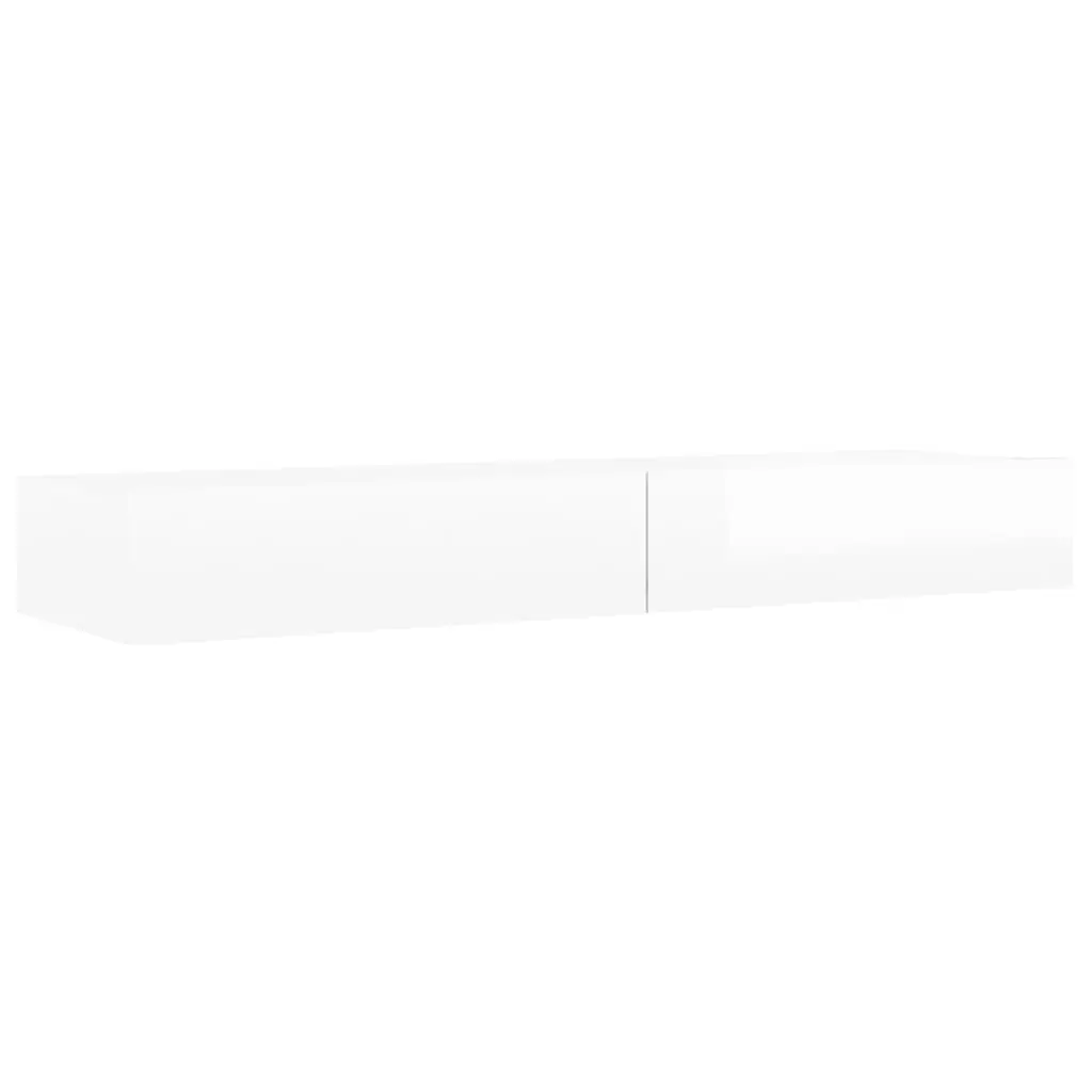 TV Cabinet LED Lights High Gloss White 120x35x15.5 cm Engineered Wood
