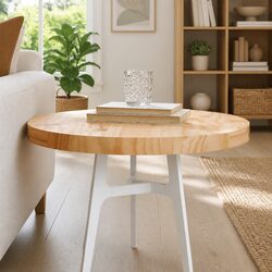 Round Solid Pine Wood Table Top Ø50cm x 3cm Brown