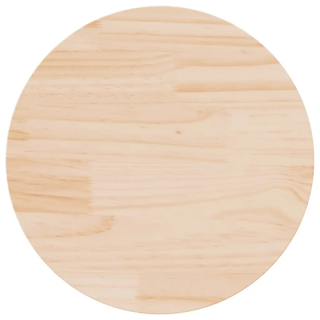 Round Solid Wood Table Top Brown Ø50cm 3cm Pine Dining Side Tabletop