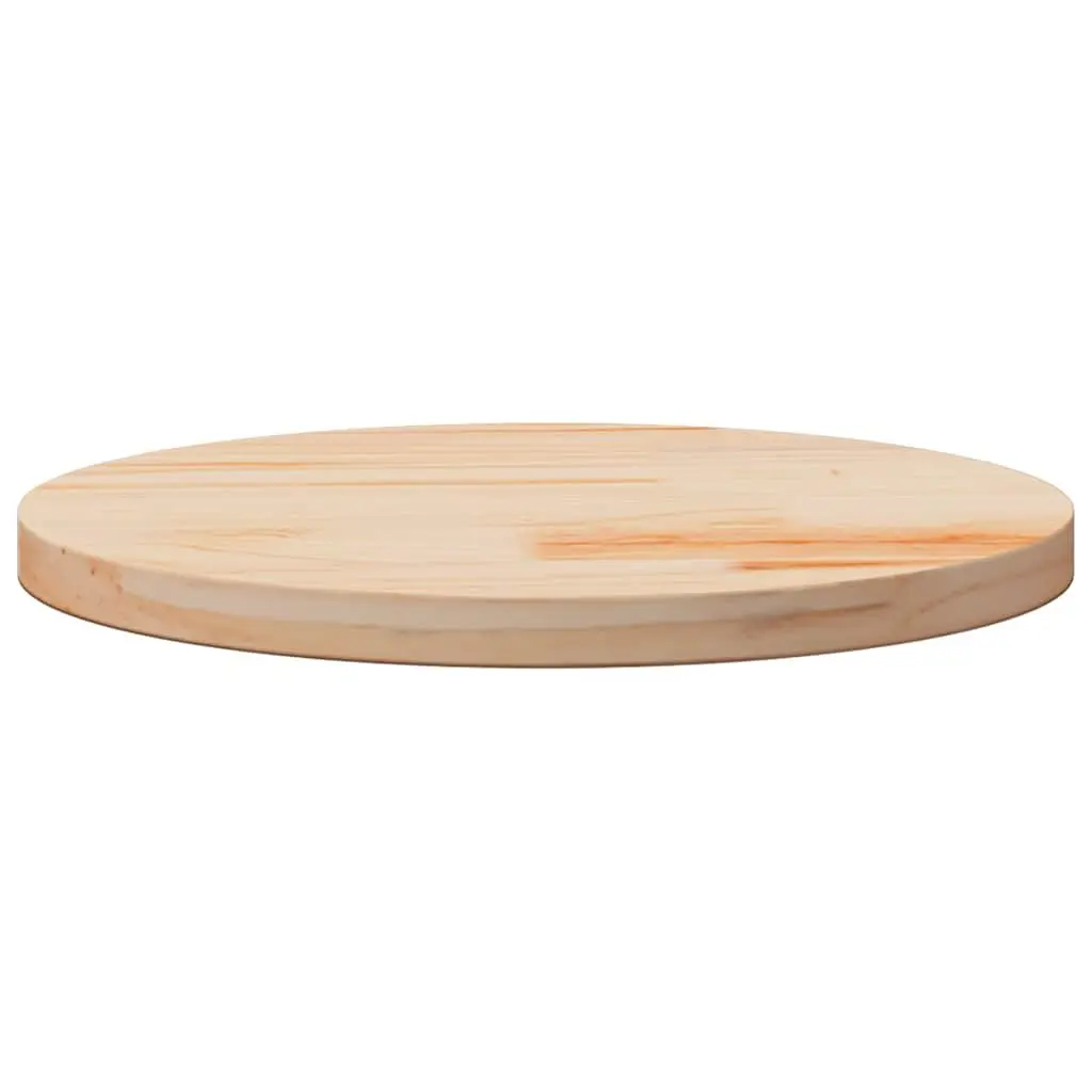Round Solid Wood Table Top Brown Ø50cm 3cm Pine Dining Side Tabletop
