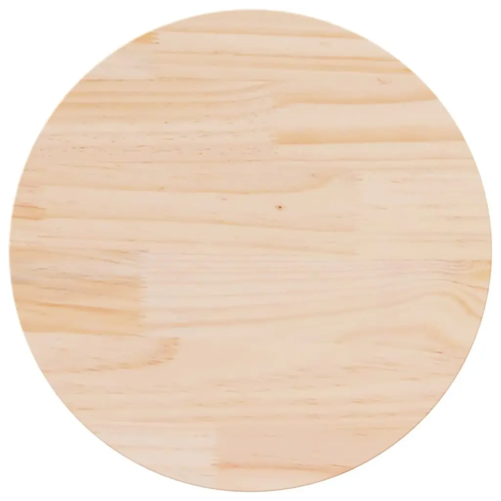 Brown Round Wooden Table Top Ø60cm Solid Pine Surface