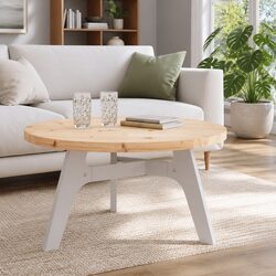 Brown Round Solid Pine Wood Table Top Ø80cm x 3cm