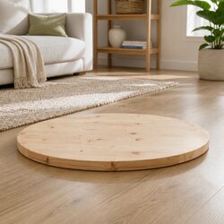 Brown Round Solid Pine Wood Table Top Ø80cm x 3cm