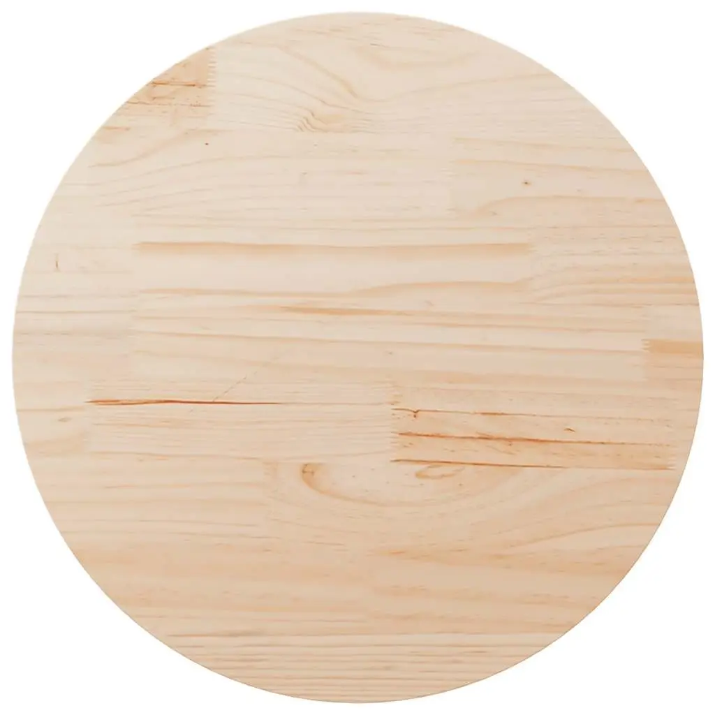 Brown Round Solid Pine Wood Table Top Ø80cm x 3cm